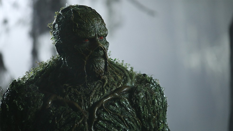 Swamp Thing himself spends much of the finale traipsing around in the dark.